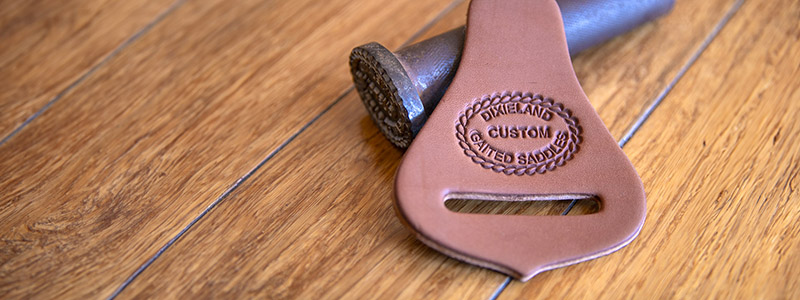 shows original dixieland gaited saddles leather stamp